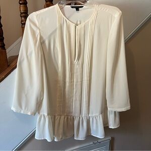 Banana Republic Pleated White Top